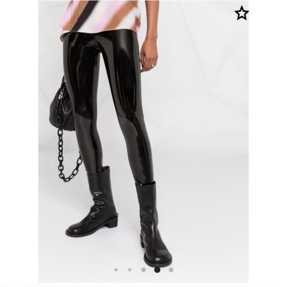 ALICE AND OLIVIA Maddox Black Faux Patent Leather Skinny Pants NWT - Picture 4 of 11